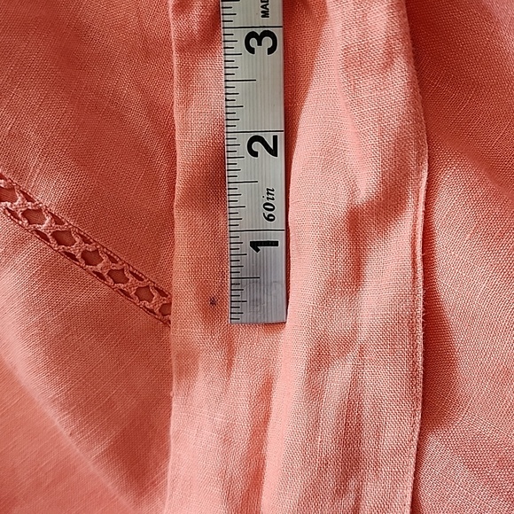 Jones New York Peach Linen Belted Wrap Dress, Size 8 - Picture 17 of 17